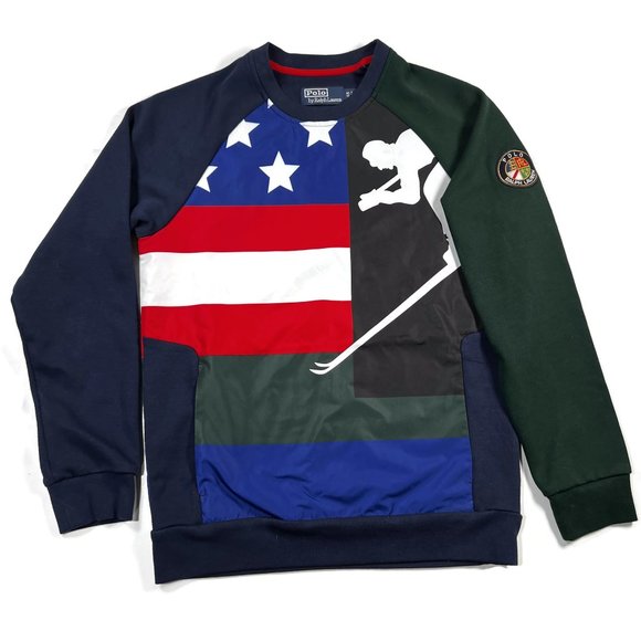 Polo Ralph Lauren Ski Downhill Skier 92 American Flag Sweater